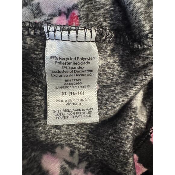 Aerie Floral Long-Sleeve Nightgown – Black/Pink Dark Floral– Size XL-Cozy Velour - Picture 7 of 7